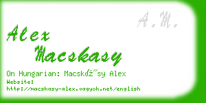 alex macskasy business card